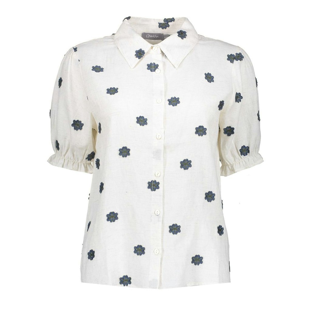 Geisha blouse 53463-20 10 off-white/blue