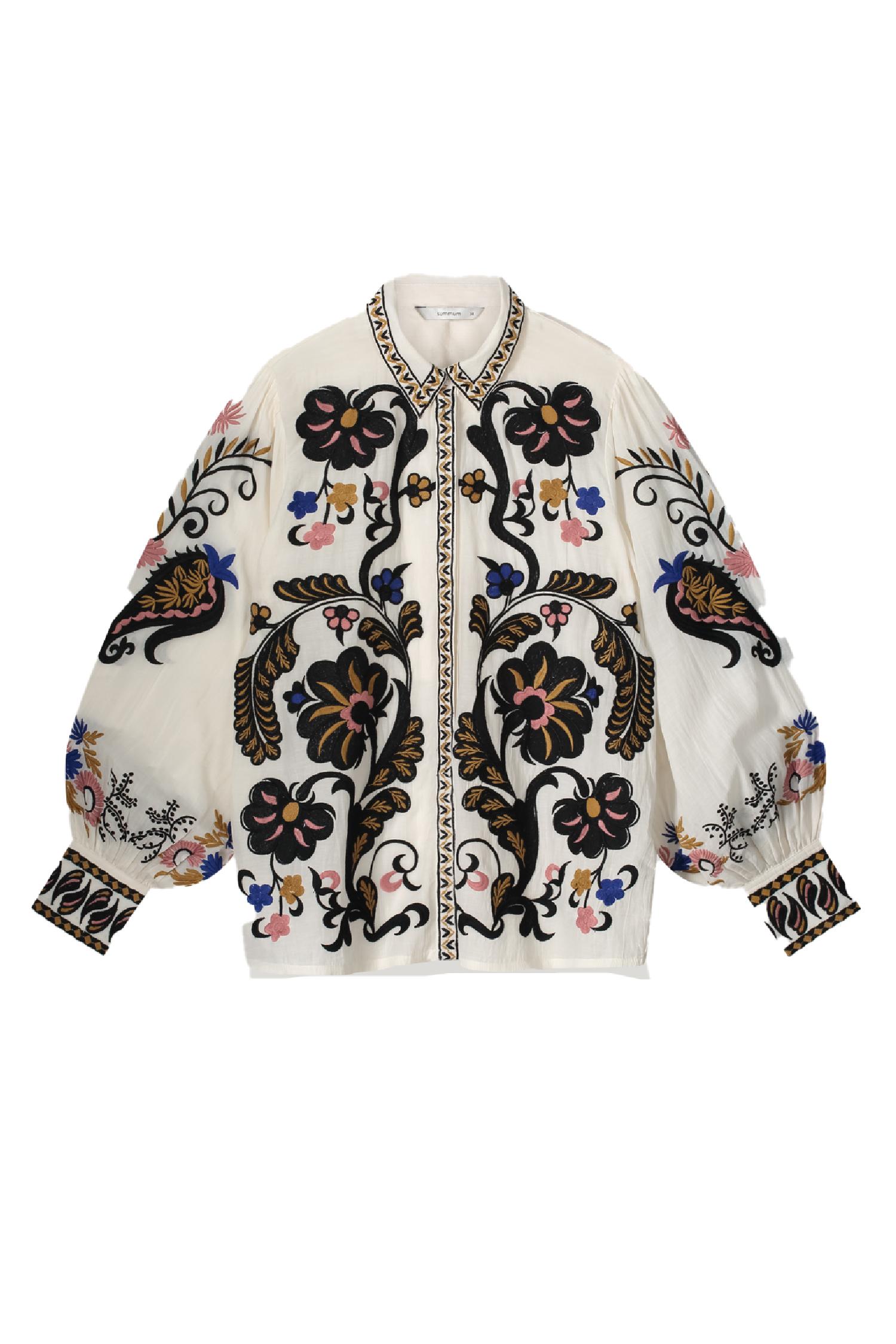 Summum 2s3195-11939 blouse embroidered voile