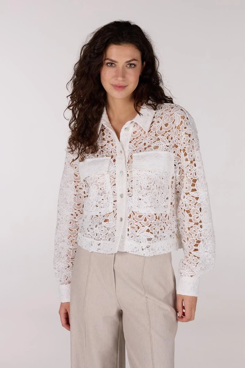 Jansen Amsterdam Fae cl crochet long sleeve wit
