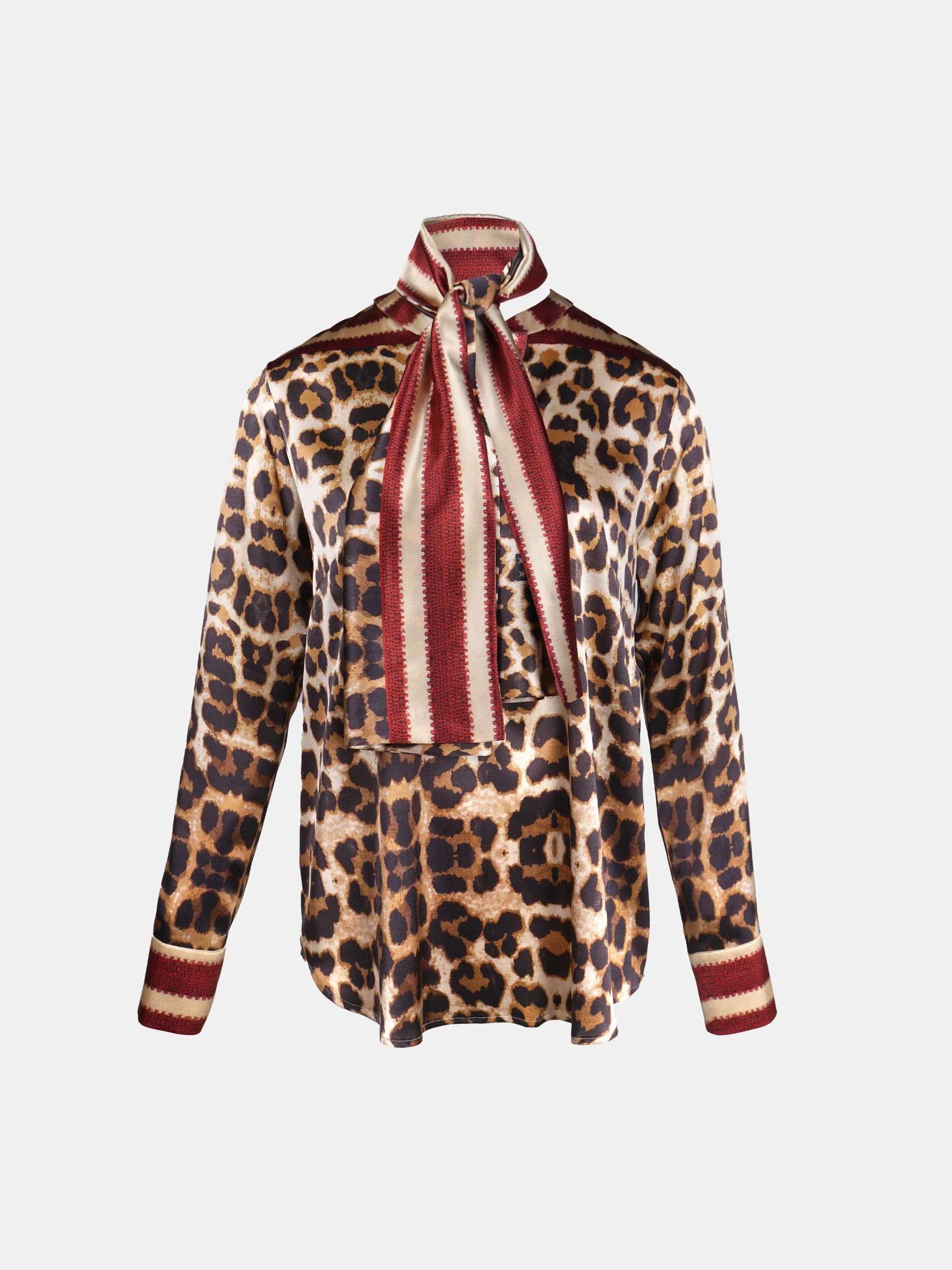 Mucho Gusto  blouse monza luipaardprint met gratis sjaal