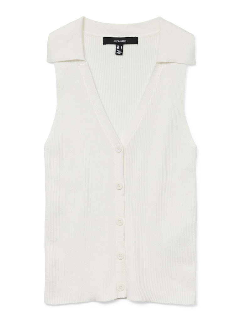 Vero Moda vmwillow sl v-neck polo top 10330770 snow white