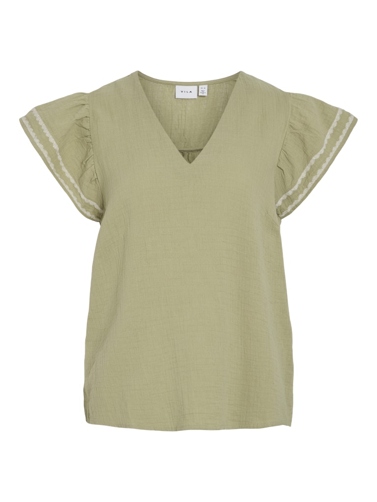 Vila vitovan v-neck top 14104844 sage