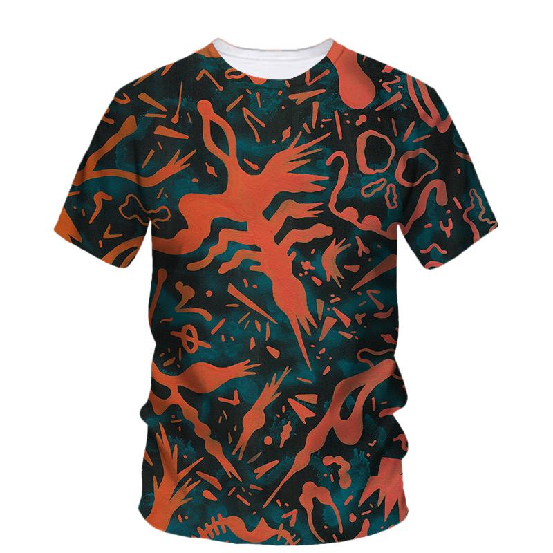 Transmission of love Originaliteit Abstract Graffiti Grafische T-shirts Voor Mannen Zomer Trend Boheemse Persoonlijkheid Harajuku Bedrukt Korte Mouw T-shirt Top XS