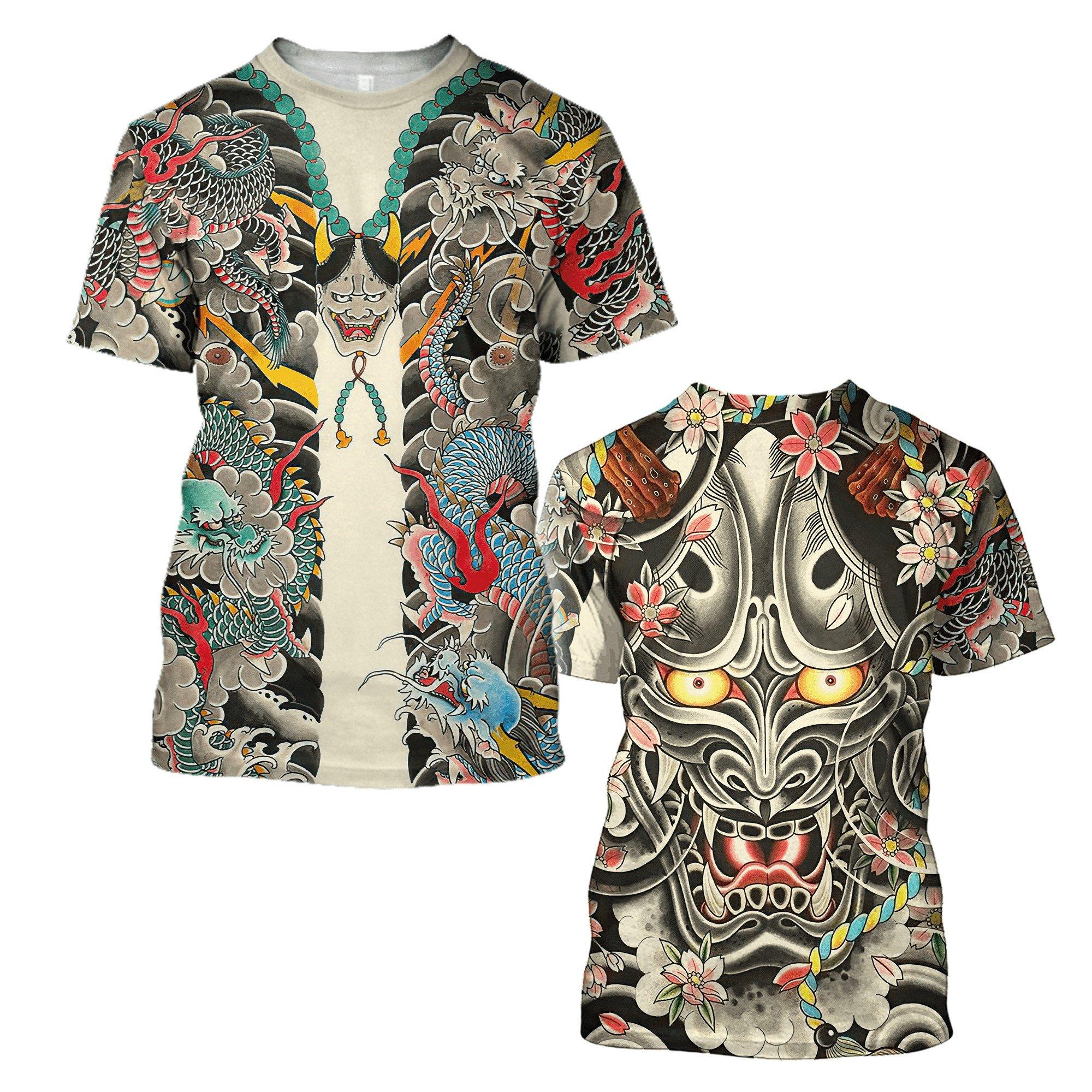 Transmission of love Japanse Harajuku Afdrukken T-shirt Voor Mannen Samurai Masker Grafische T-shirts Zomer Vrije Tijd O-hals Trui Oversized Tops XS
