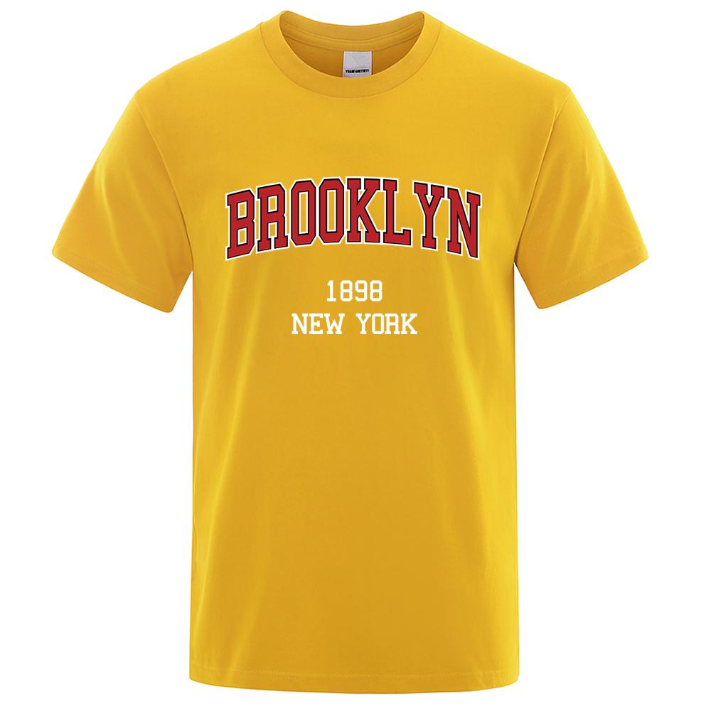 Enter Boutique Sports Clothing Collection Brooklyn 1898 New York City Letter Prints T-shirt Heren Dames Kleding T-shirts Losse Zomer T-shirt Katoen Ademend Korte Mouw XS