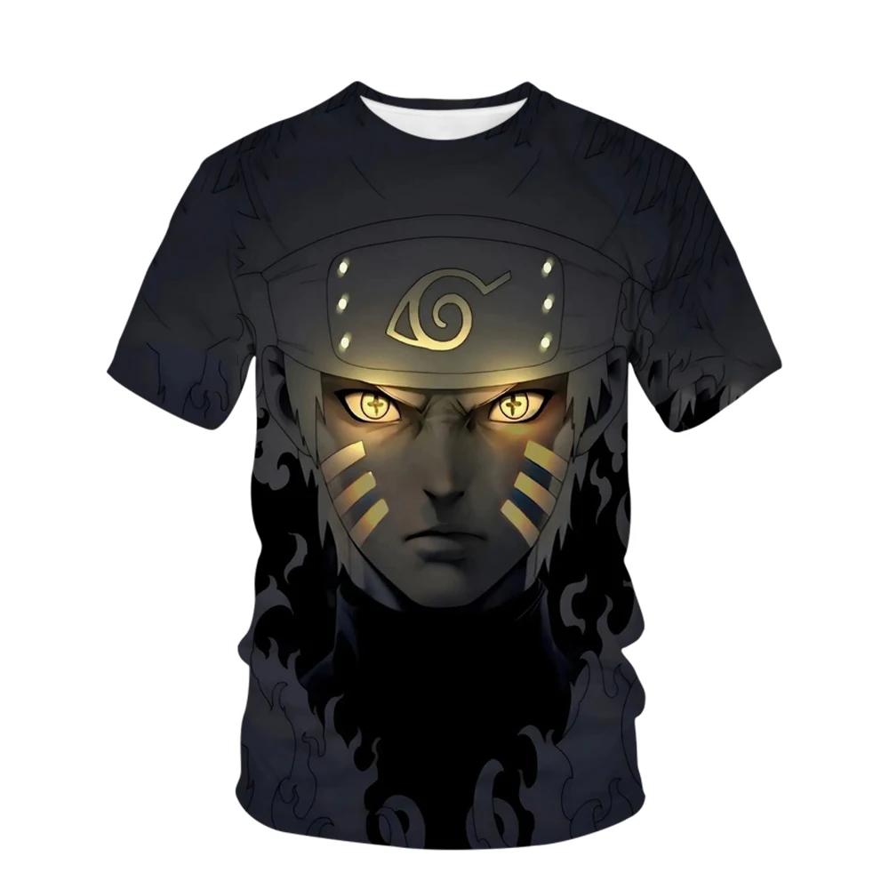 ETST0013 Summer Naruto Hip Hop T Shirts For Men Anime Kakashi Streetwear O Neck Short Sleeve Men's T-shirt Cartoon Graphic Tops Clothing S