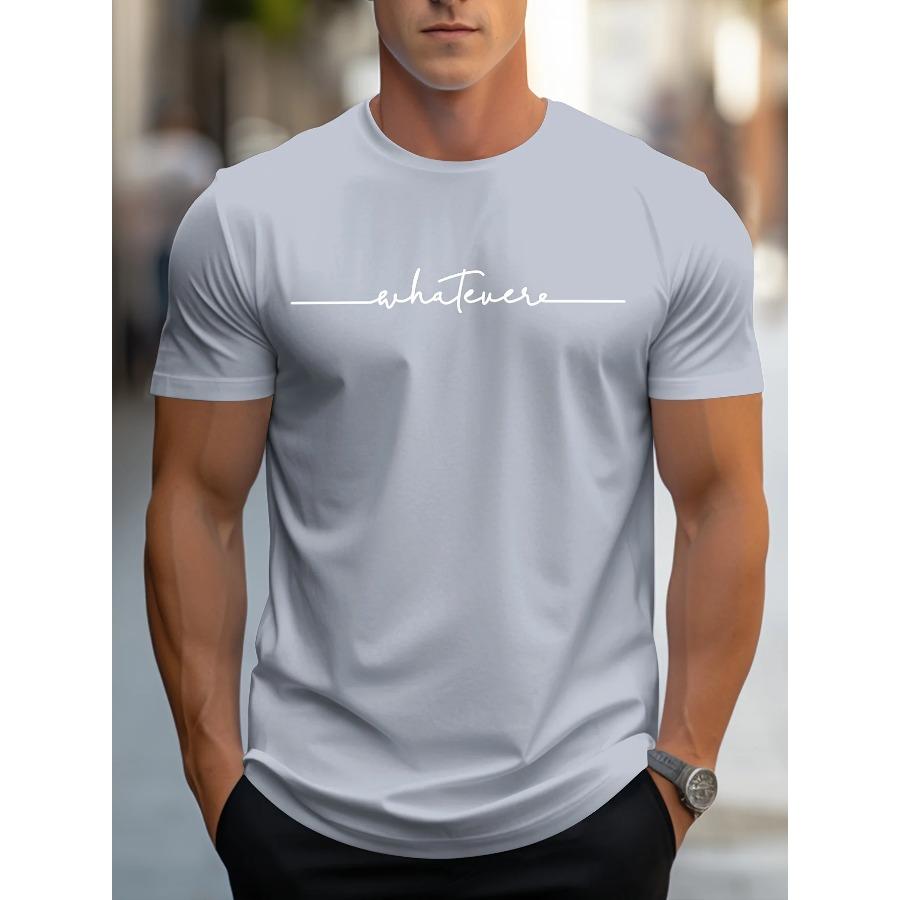 WowClassic Heren zomer casual losse maat 100% katoen letterprint ronde hals korte mouwen T-shirt top 3XL