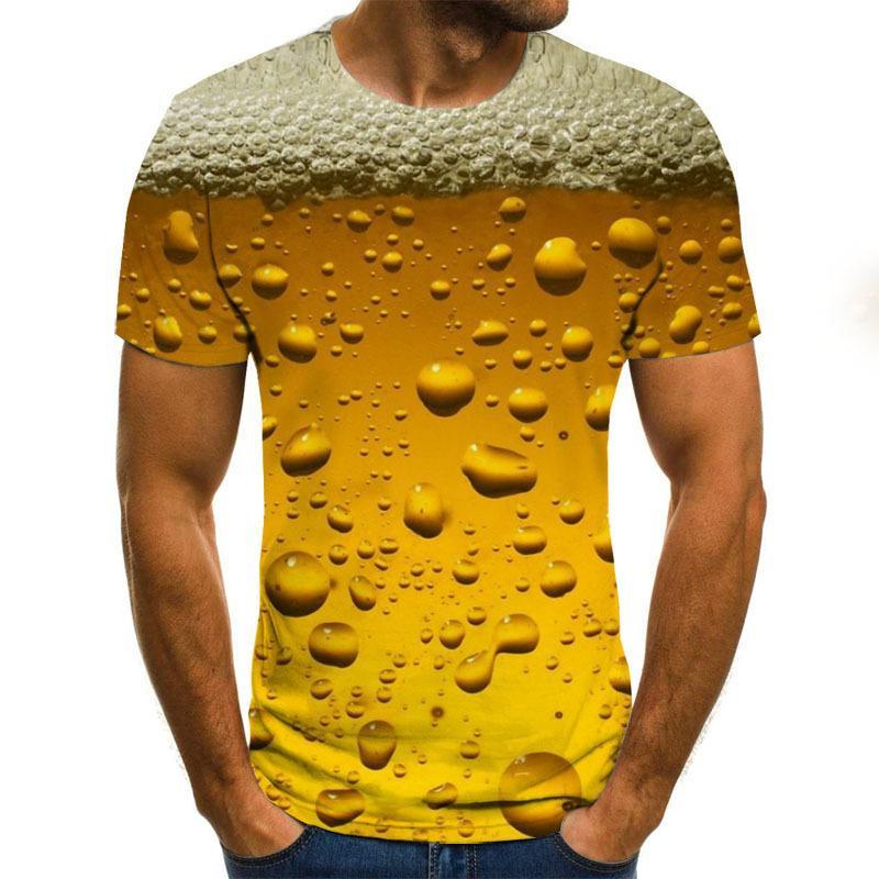 ETST 011 Grappig bier 3D geprint T-shirt voor heren Zomer korte mouwen O-hals T-shirts Funky persoonlijkheid Hoge kwaliteit Harajuku stijl T-shirts S