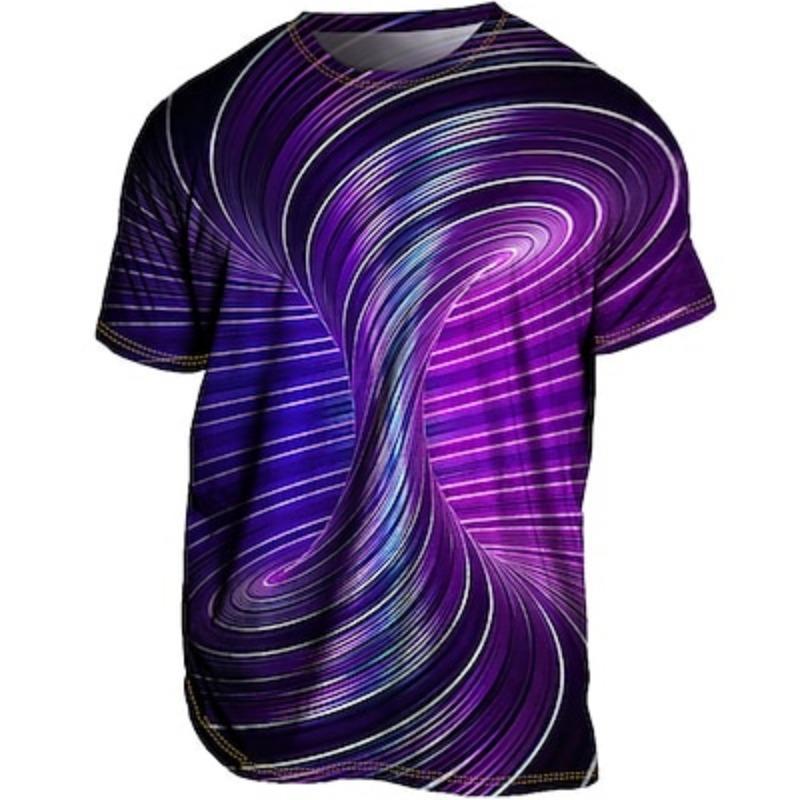 ETST 007 Heren T-shirt Grafisch Optische Illusie Ronde Hals Kleding 3D Print Buiten Casual Dagelijks Sport Korte Mouw Print Vintage Mode Kleding S