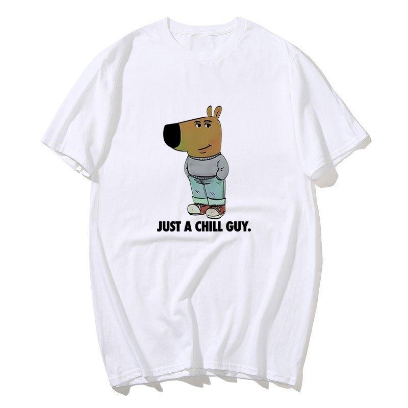 Limindong Just a Chill Guy Meme Tshirt Vintage Men/women Clothing Harajuku Clothes Kawaii Unisex Tops Cotton Clothes Graphic T Shirts XS wit