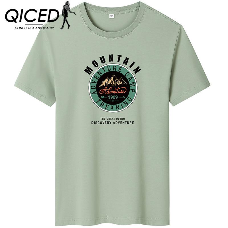 QICED Zomer T-shirt met korte mouwen Heren O-hals Trend Ondershirt S wit