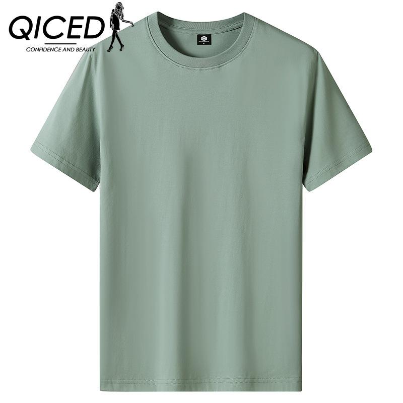 QICED Zomer T-shirt met korte mouwen Heren O-hals Trend Ondershirt S wit