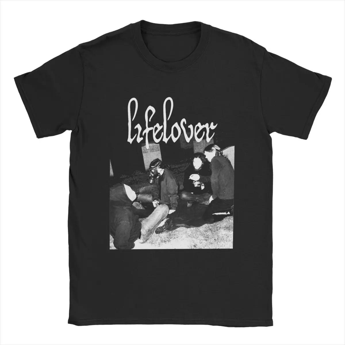 Comfortable season Heren Lifelover Band T-shirts Puur Katoenen Kleding Grappige Korte Mouw Ronde Hals T-shirts Grafisch Bedrukt S zwart