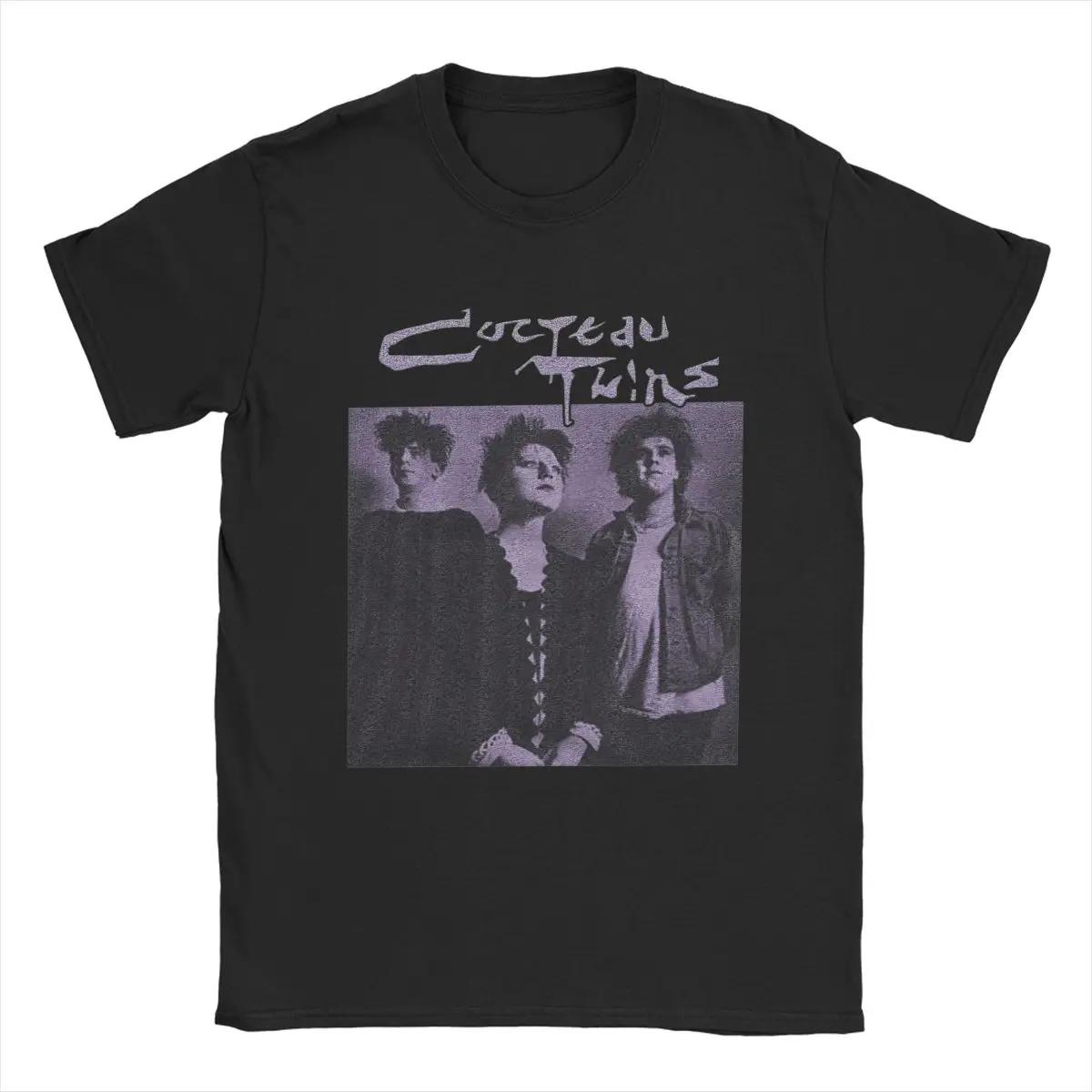 Comfortable season Geweldige Cocteau Twins T-shirts voor heren Ronde hals T-shirts van puur katoen T-shirts met korte mouwen Bedrukte kleding S zwart