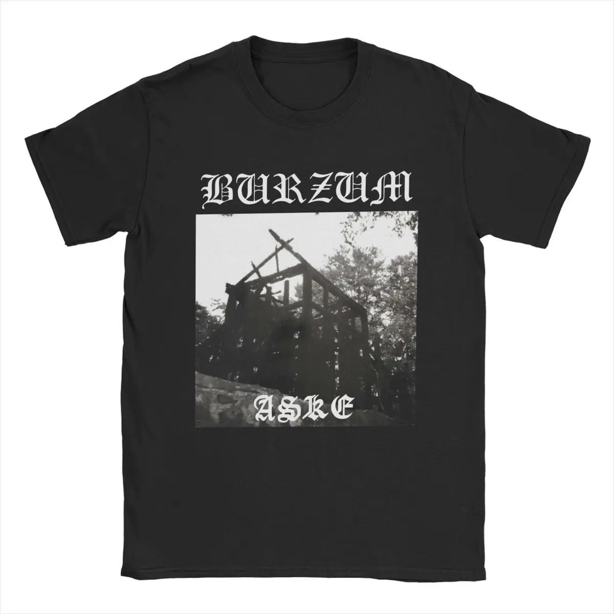 Comfortable season Burzum Aske T-shirts Heren Puur Katoen Vintage T-shirts O-hals T-shirt Korte Mouw Tops Zomer S zwart
