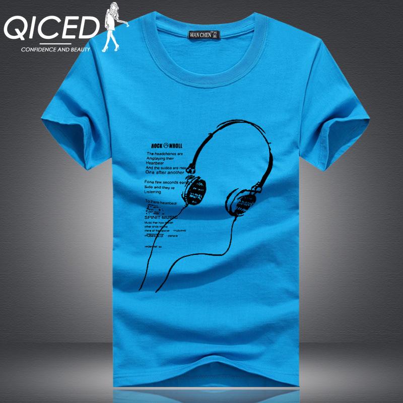 QICED Zomer T-shirt met korte mouwen Heren O-hals Trend Ondershirt S wit
