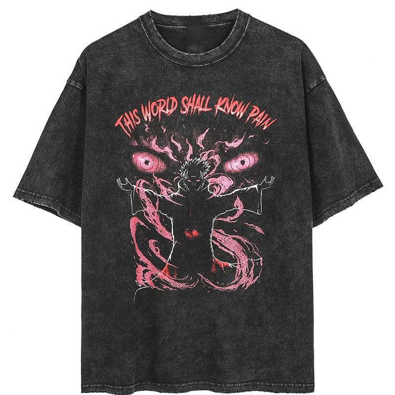 PulseTrade Heren retro donker cartoon print ronde hals T-shirt (Stijl 2025) 3XL