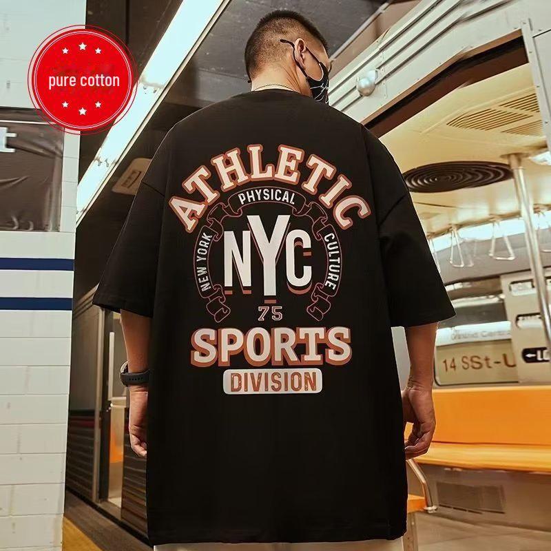 PulseTrade M4 Pure Cotton Oversized Hip-Hop Street Dance Couple T-shirt - Heren Korte Mouw Trendy Amerikaanse Stijl XL