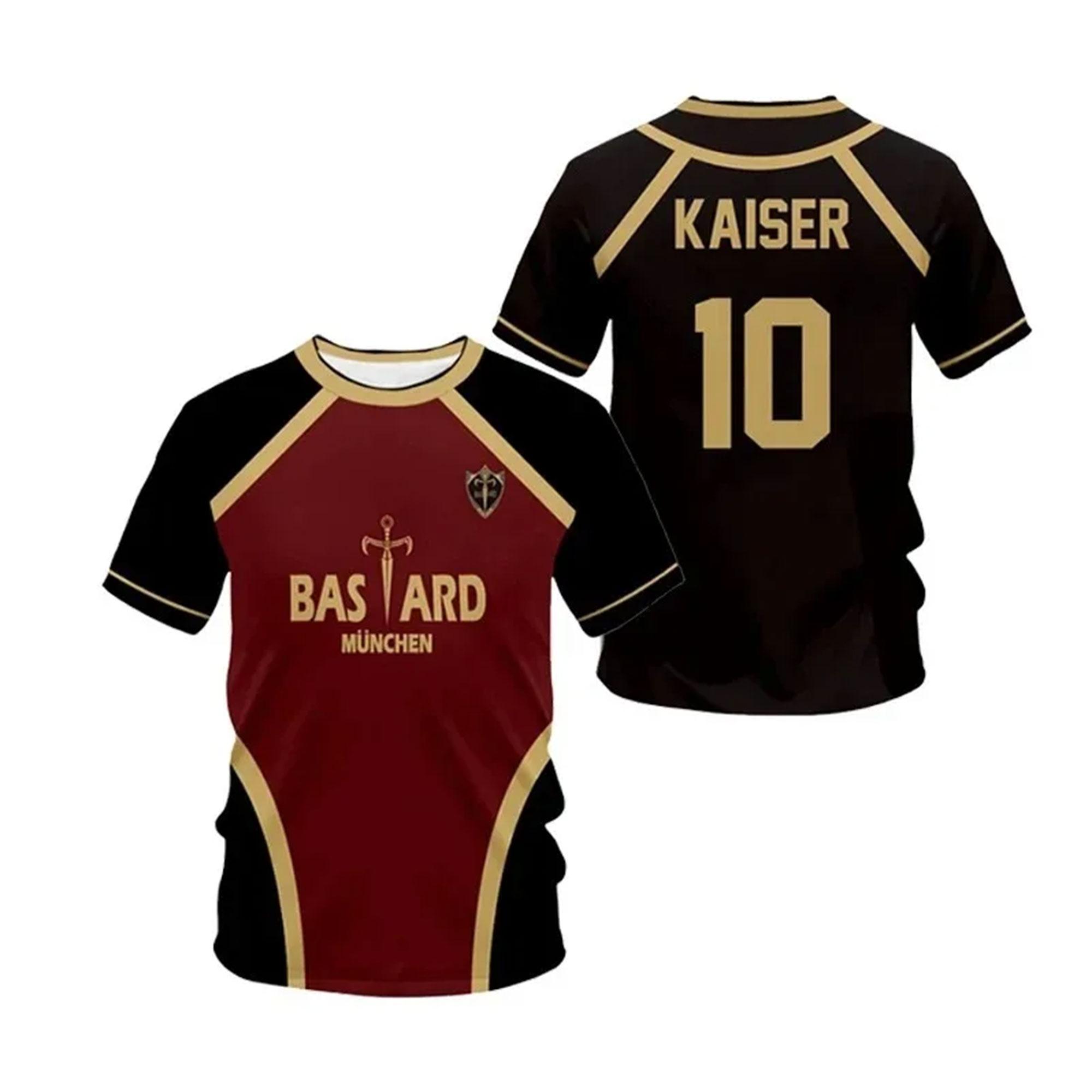 Xuhaijian02 Jersey Futsal Patroon Vl Replika Blue Lock Anime Bastard Munich Tees Zomer Heren en Dames T-shirt Casual Sport T-shirts Top S