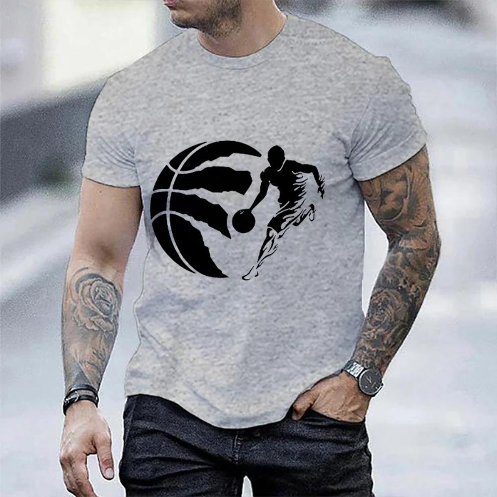 Comfortable season Zomer Herenkleding Hip Hop Basketballer T-shirt Heren Casual Korte Mouw Streetwear Grappig Bedrukt Grafisch Topje Cool T-shirt S beige