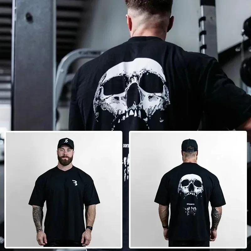 Comfortable season CBUM T-shirt Gym Thavage Katoen Heren Harajuku Korte Mouwen T-shirt Bodybuilding Sport T-shirts Zomer Training Workout Joggen S beige