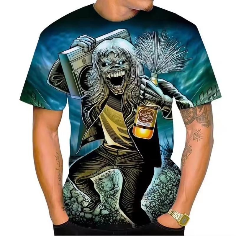 ForYourBeauty Hot Selling Nieuwe Live Dead 3D-print T-shirt Rockmuziek Ronde hals Korte mouw Heavy Metal Mode Casual Heren Unisex Top S