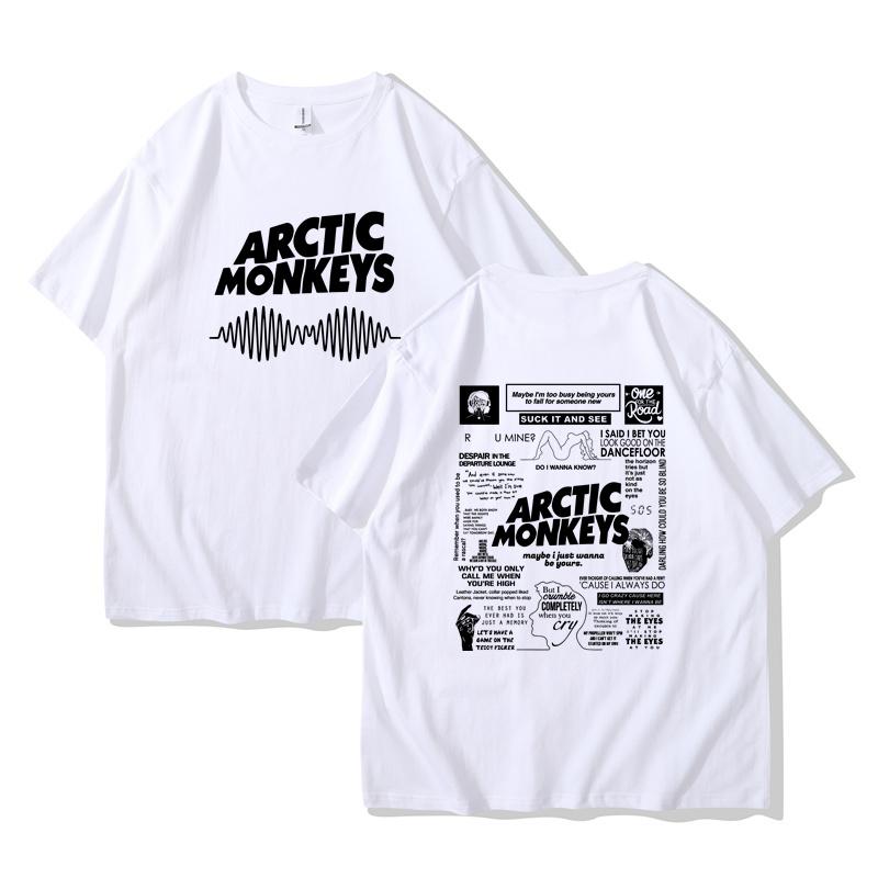 Sport Hoodie Set YC Arctic Monkeys Geïnspireerd T-shirt - Albumlijst Doodle Print Vintage T-shirt Mannen Vrouwen Hip Hop Punk Korte Mouw T-shirts Streetwear S