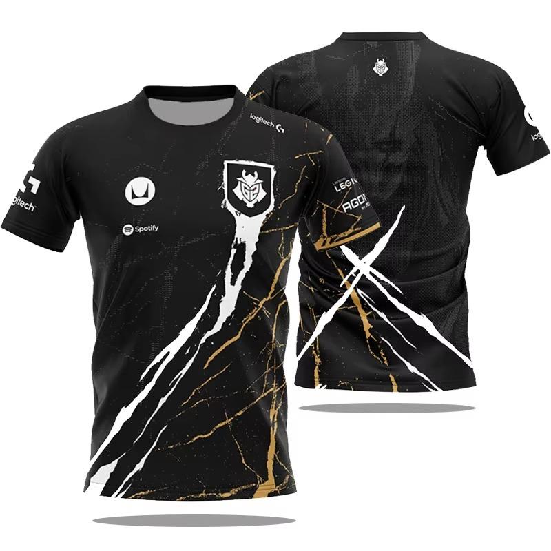 Huiteng 2025 nieuwe zomer g2 sport esports spel nationaal team uniform t-shirt 3D geprint t-shirt o-hals ademende sport oversized tops S