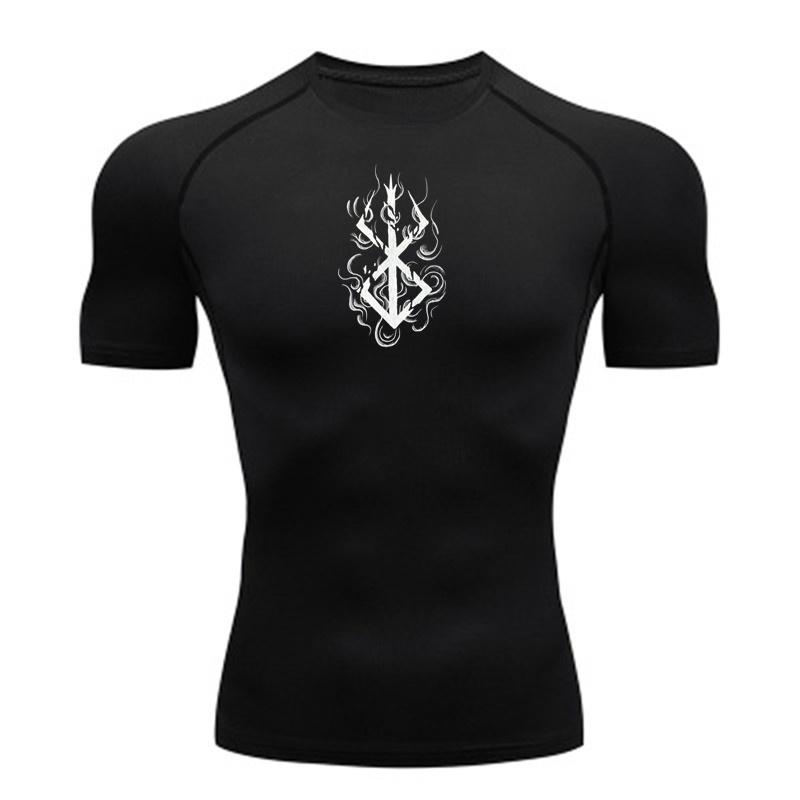 Luojin Anime Heren Compressie Shirt Fitness Sport Hardloop Tight Gym T-shirts Atletische Workout Snel Drogende Tops T-shirt Zomertop y2k S