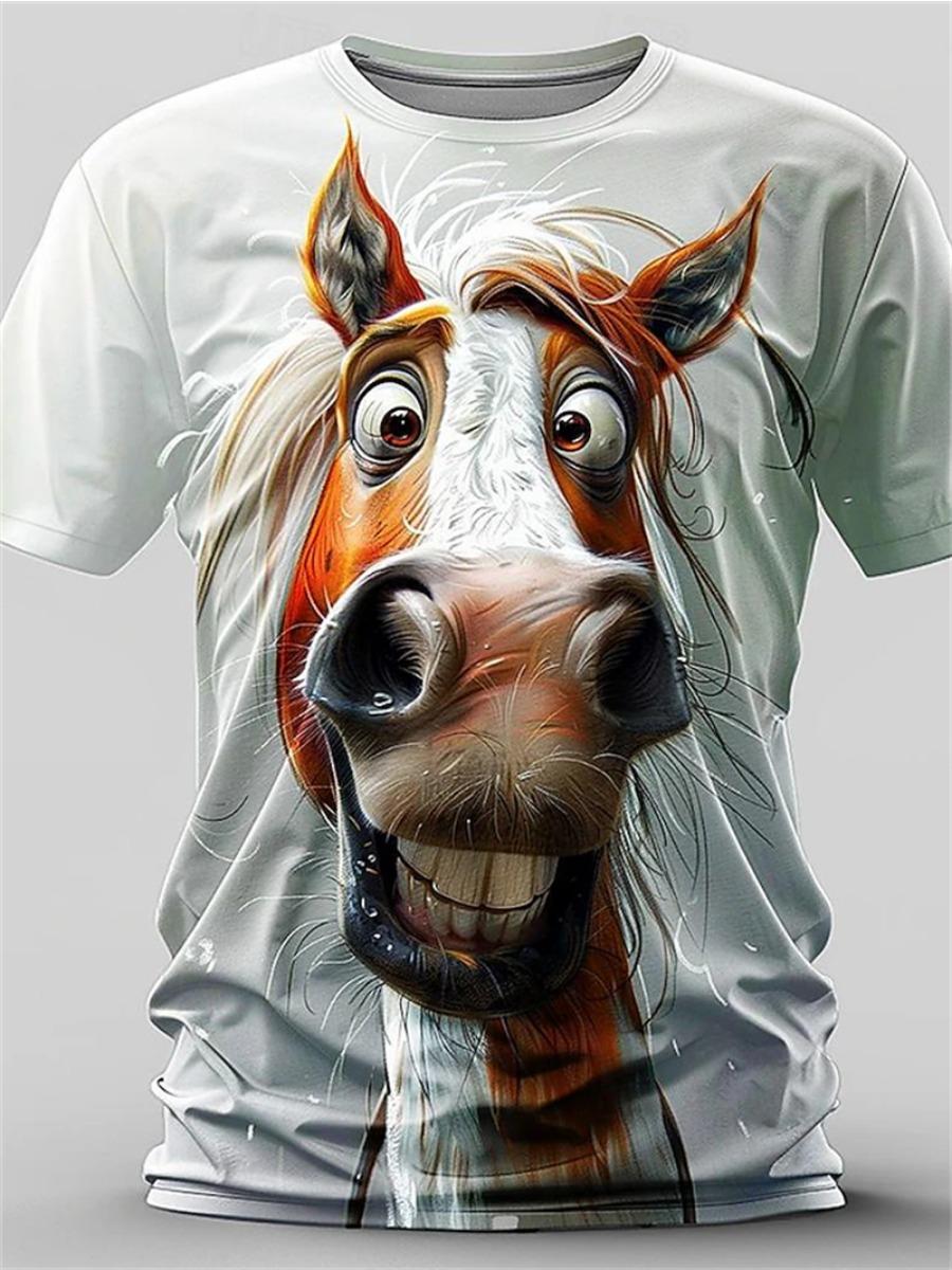 Chaokebang Nieuwe mode dieren paard 3D print T-shirt voor mannen vrouwen casual korte mouwen T-shirt kinderen streetwear grappige grafische T-shirts S