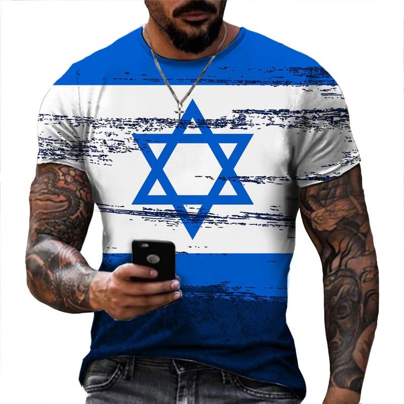 Plus Size FUGUIS Zomer 3D digitaal bedrukt heren casual los T-shirt met korte mouwen S