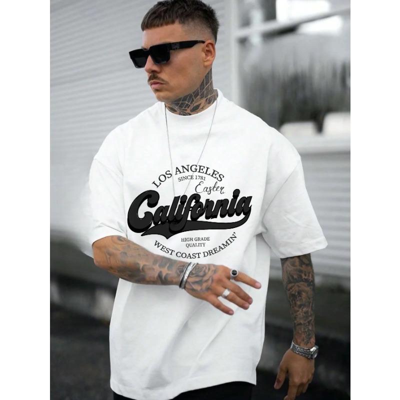HerSight Zomer Mode Zwaargewicht Retro Heren Engelse Letters 100% Katoen Gedrukt Ronde Hals Hoogwaardige Casual Fitness Straat T-shirt S