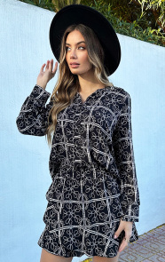Jurkjes Blouse Met Details Djedi Flower Black