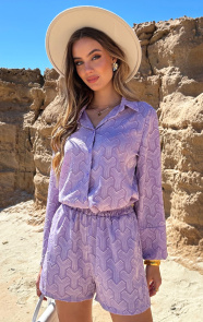Jurkjes Bohemian Chevron Blouse Lila
