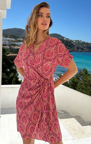 Jurkjes Wrap Jurk Fenna Rosso