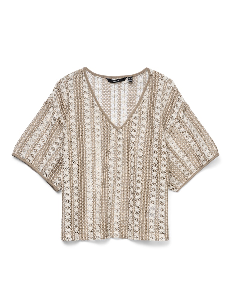 Vero Moda vmohio ss v-neck oversize top jrs g 10324978 silver mink