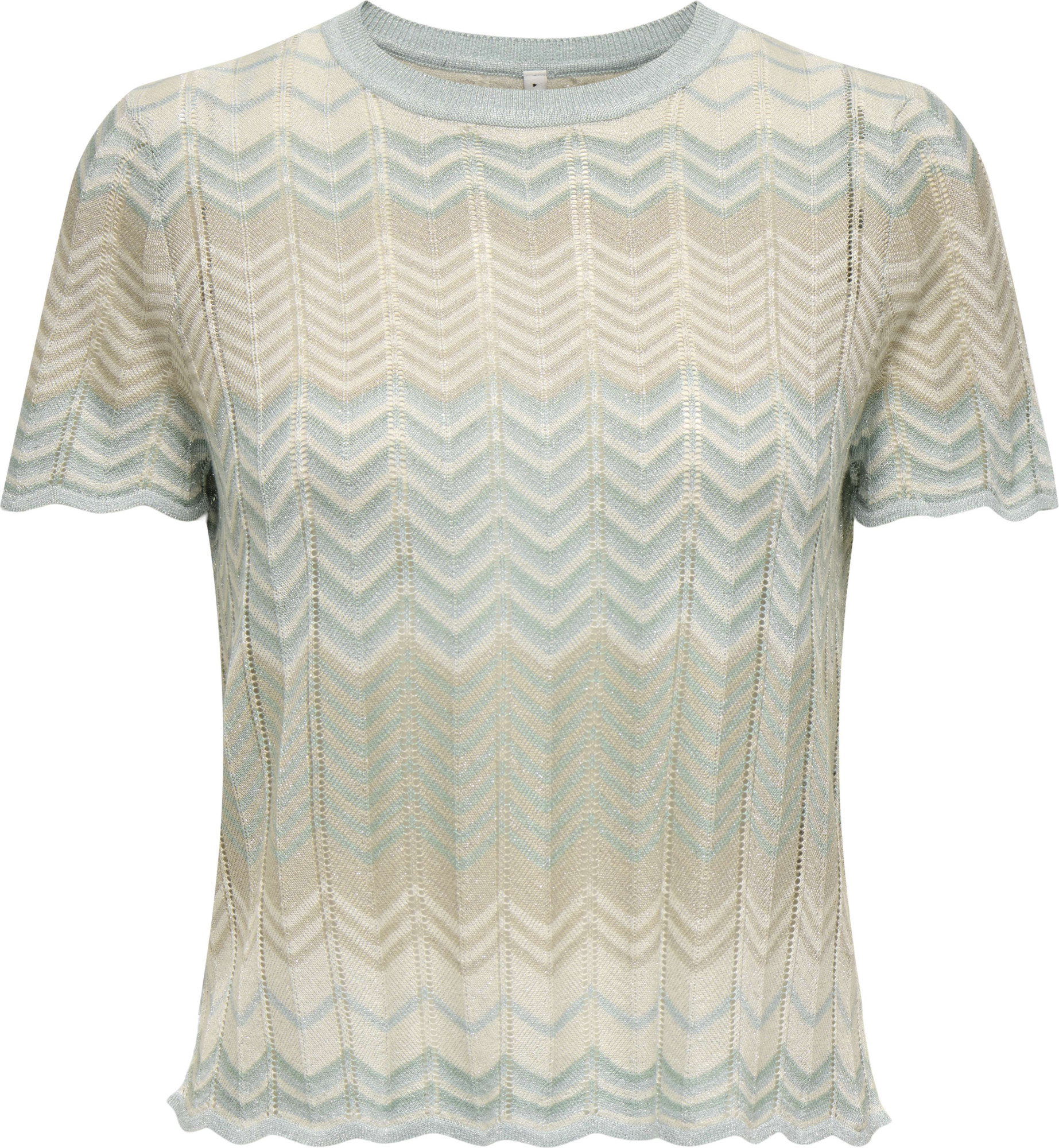 Only Onlalvira life ss glitter o-neck knt cloud blue/cl