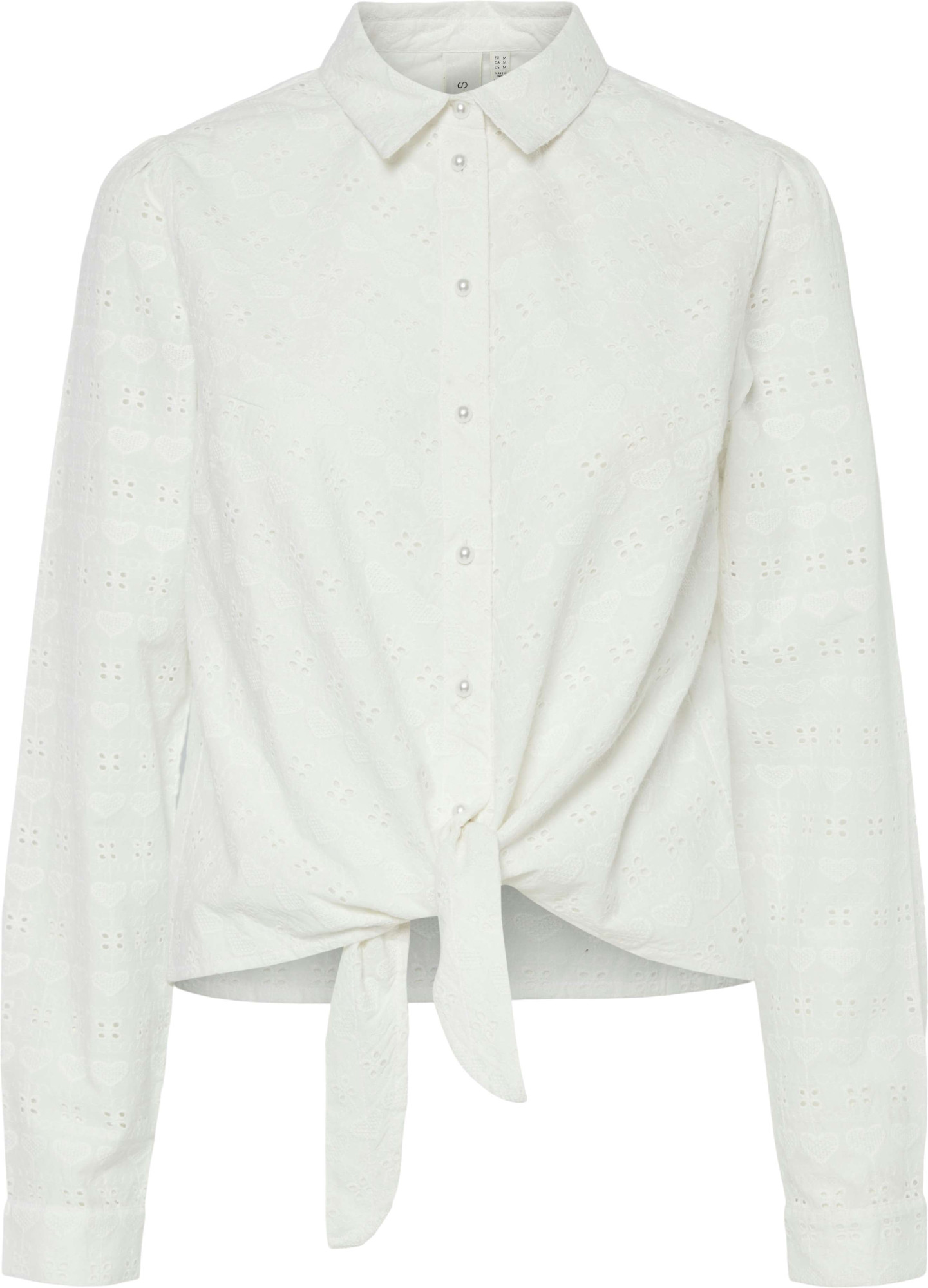 Y.A.S Yasheartly ls tie shirt s. star white