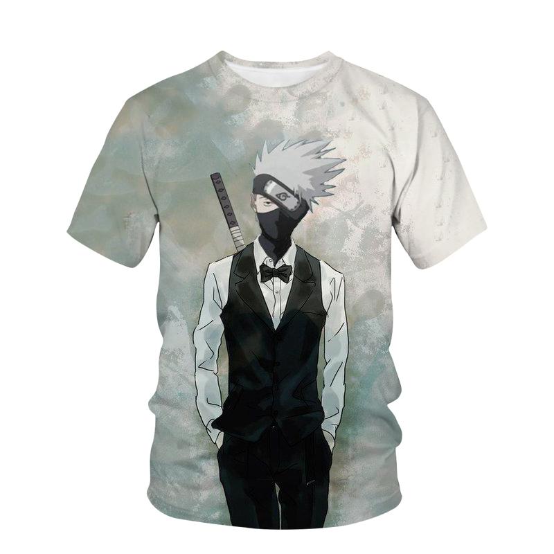 ETST0013 Vlag hout Kakashi Naruto Zombie Animatie T-shirt Schildpad Mode Cosplay Grote Slang Pil Print Zomer Jongens S