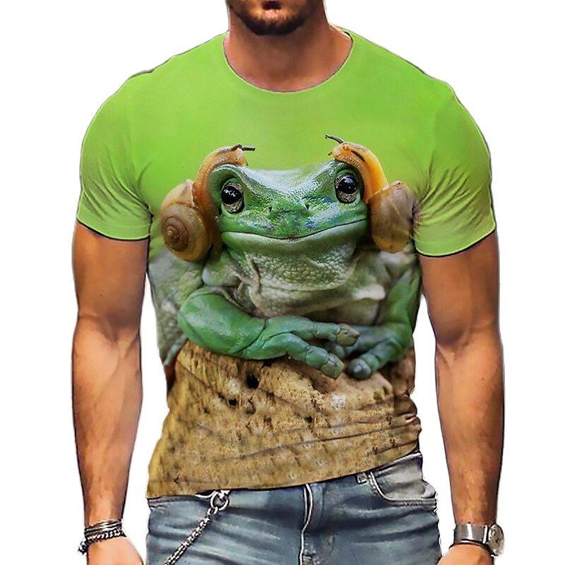 Transmission of love Grappige Dierenprint T-shirt Voor Mannen Mode Beer Varken Grafische T-shirt Vrijetijdsbesteding Ronde Hals Losse Tops Zomer Korte Mouw Tee tops XS