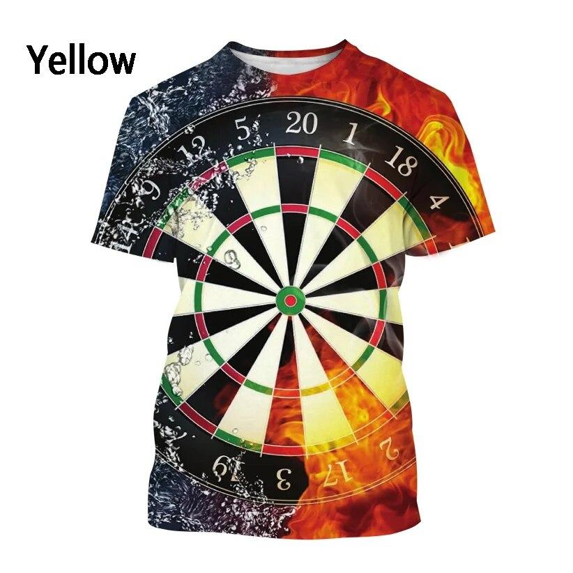 Wengy 2 Mode Heren 3D Geprint Dartbord T-shirt Zomer Casual Korte Mouw Ronde Hals Leuk Shirt Top XXL