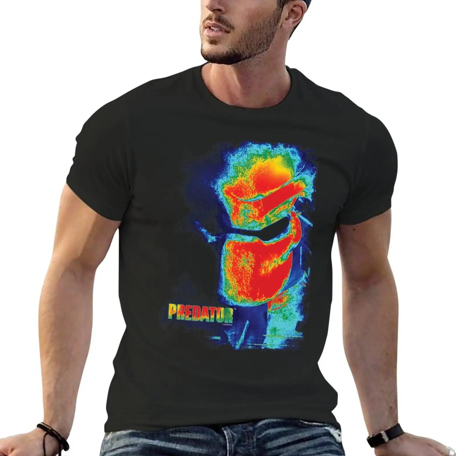 Transmission of love Predator Movie Thermal Vision Zomer Heren T-shirts Losse O-hals Casual Tops Korte Mouw 3D Print Straat T-shirt Tee Top XS