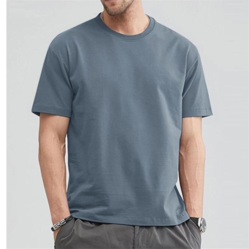 Leefona Cotton Solid Colors Blank T Shirts Mens Women Short Sleeve Daily Tees Casual Regular Fit Summer Basic O-neck Tops 3XL abrikoos