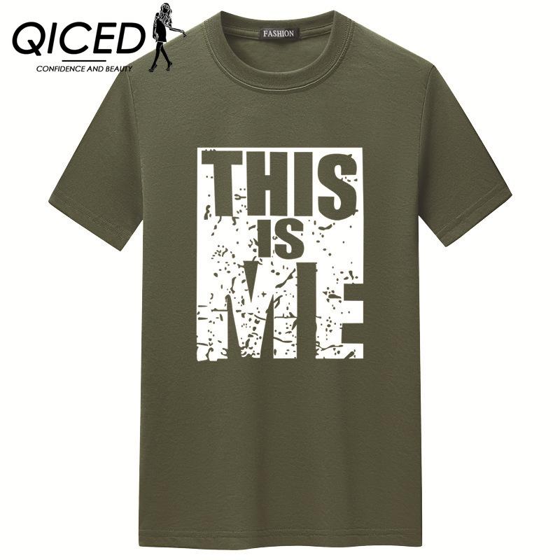 QICED Zomer T-shirt met korte mouwen Heren O-hals Trend Ondershirt S rood