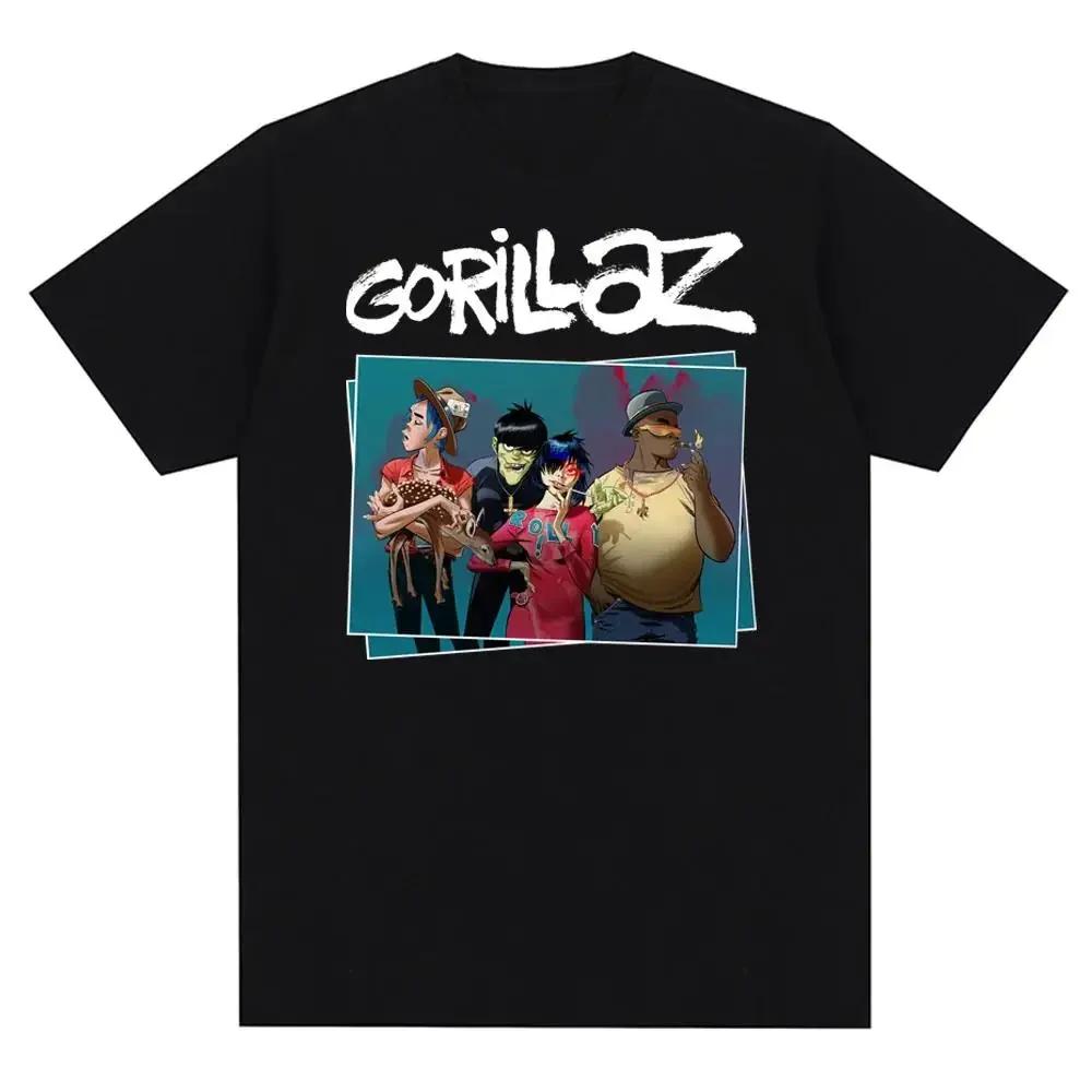 Sport Hoodie Set YC Muziekband Gorillazs Punk Rock Print T-shirt 90s Casual Fashion Korte Mouw Plus Size T-shirt Unisex S