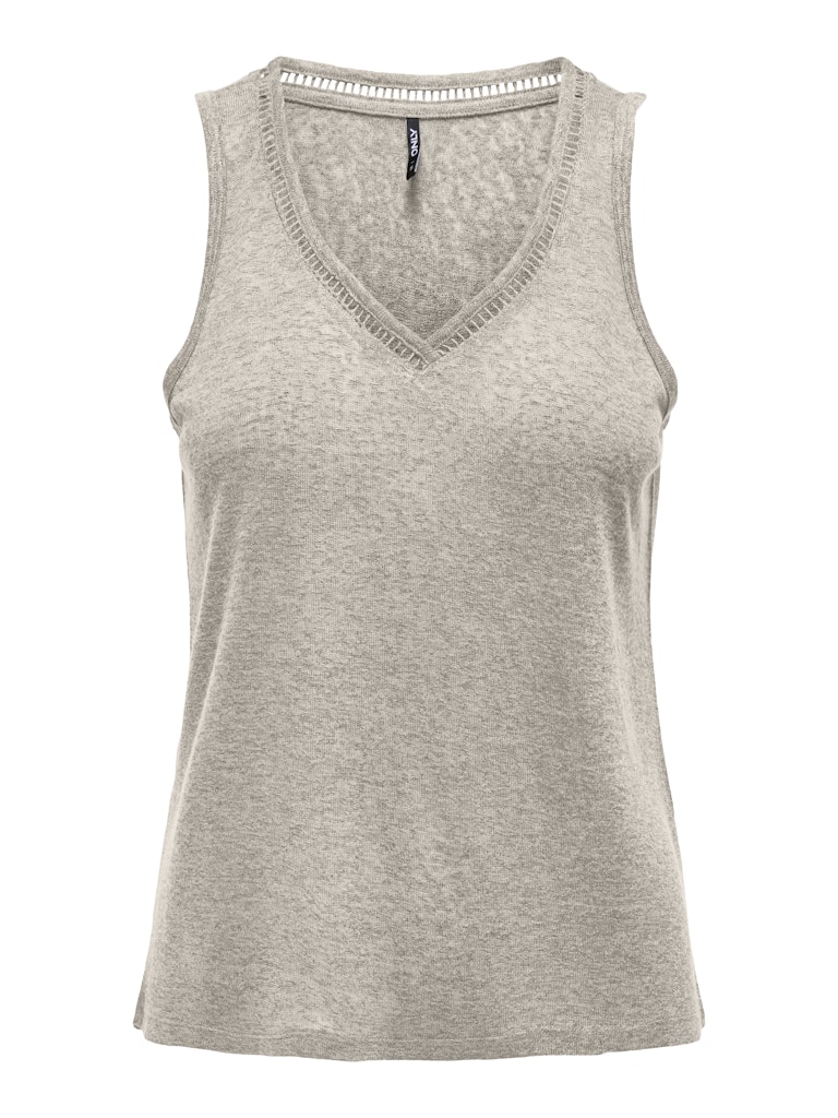 Only onlpenny s/l v-neck top jrs noos 15320076 silver lining