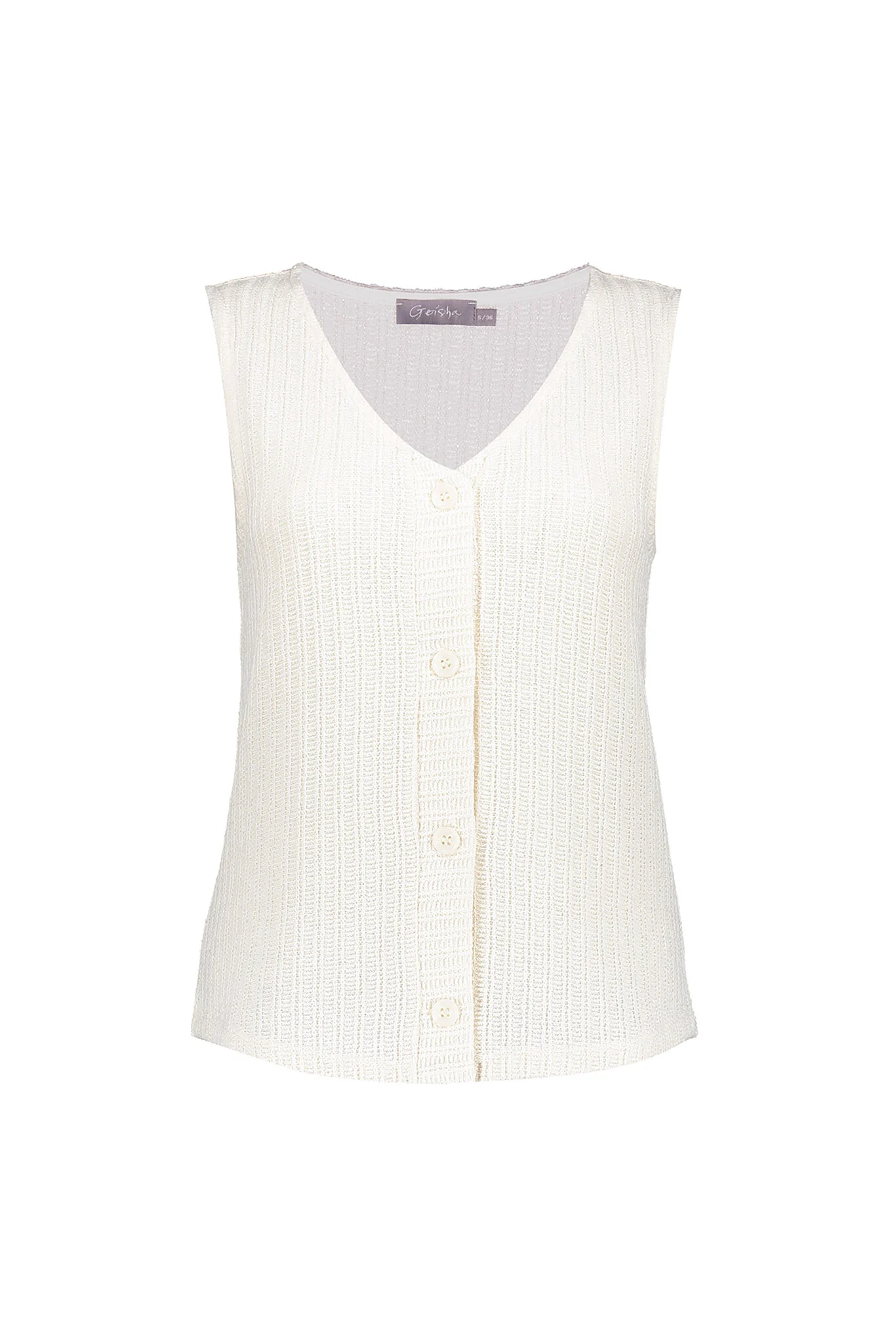 Geisha 54350-41 singlet knit h buttons