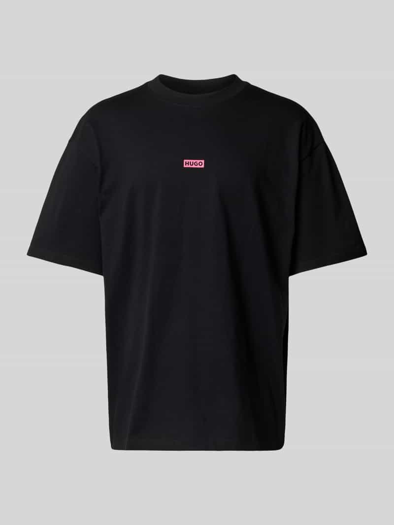 OTTO HUGO Blue T-shirt Nalono met logoprint, oversized look met backprint