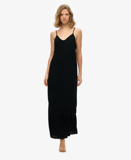 Superdry Vrouwen Cami Maxi-jurk Zwart