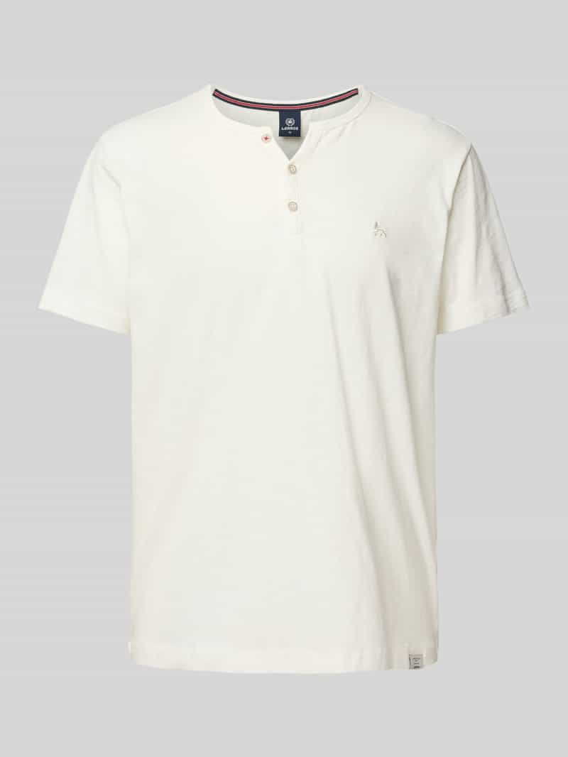 Lerros Henleyshirt met logo-stiksel op de borst